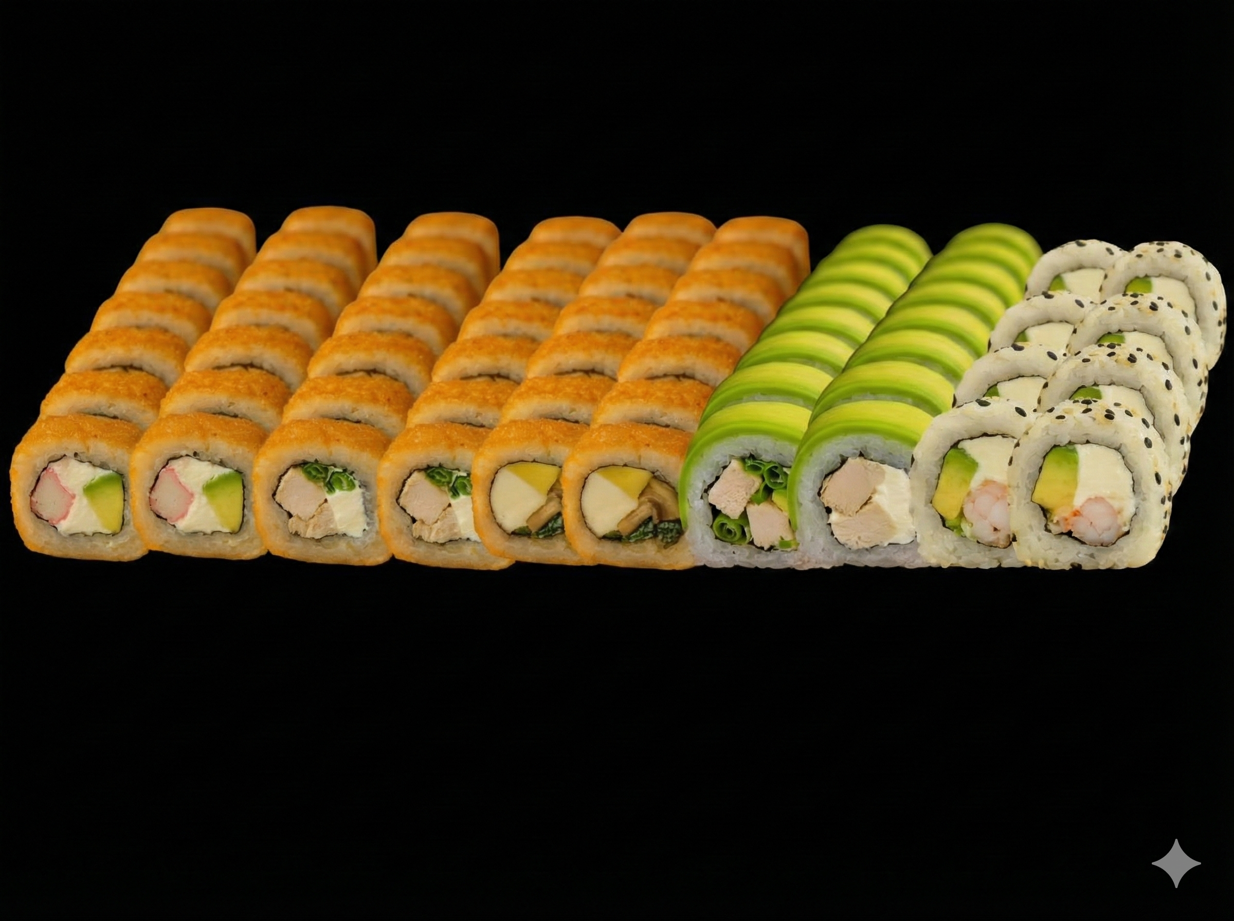 Mix 100 Piezas Opcion A - Promociones 100 piezas  - Roll21 Sushi Los Ángeles Chile