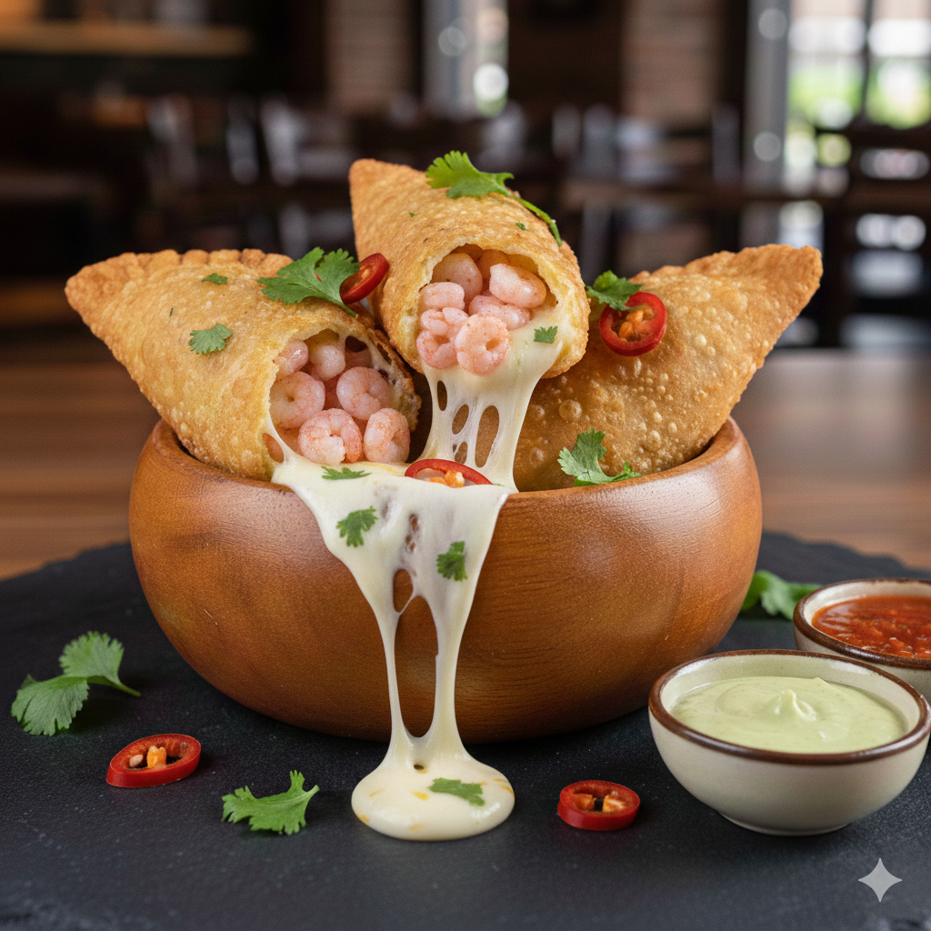 Empanada krevet ak fwomaj - Apéritif - Roll21 Sushi Los Ángeles Chile