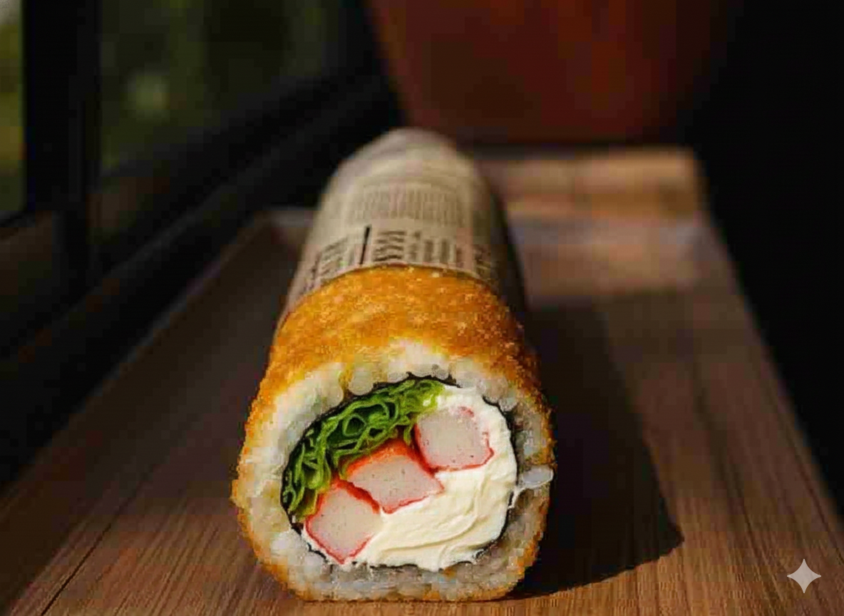 Kanikama, Queso y Cebollin - Handrolls - Roll21 Sushi Los Ángeles Chile