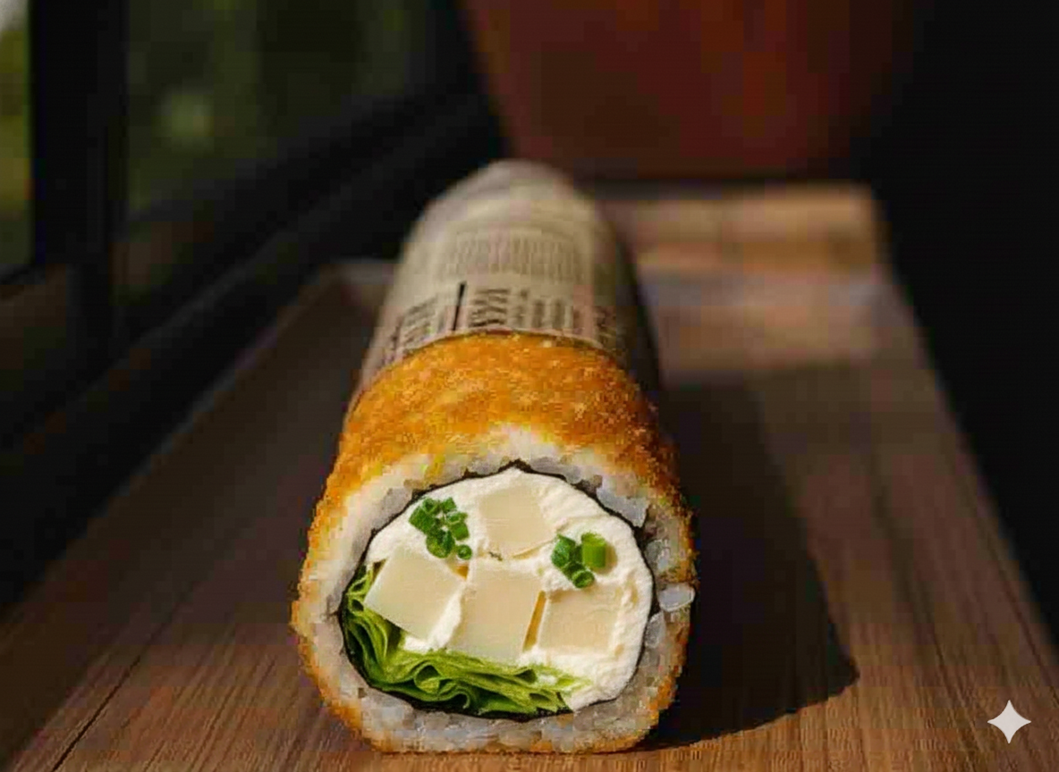 Handrolls palmitos, queso y cebollin - Veggie Handrolls - Roll21 Sushi Los Ángeles Chile