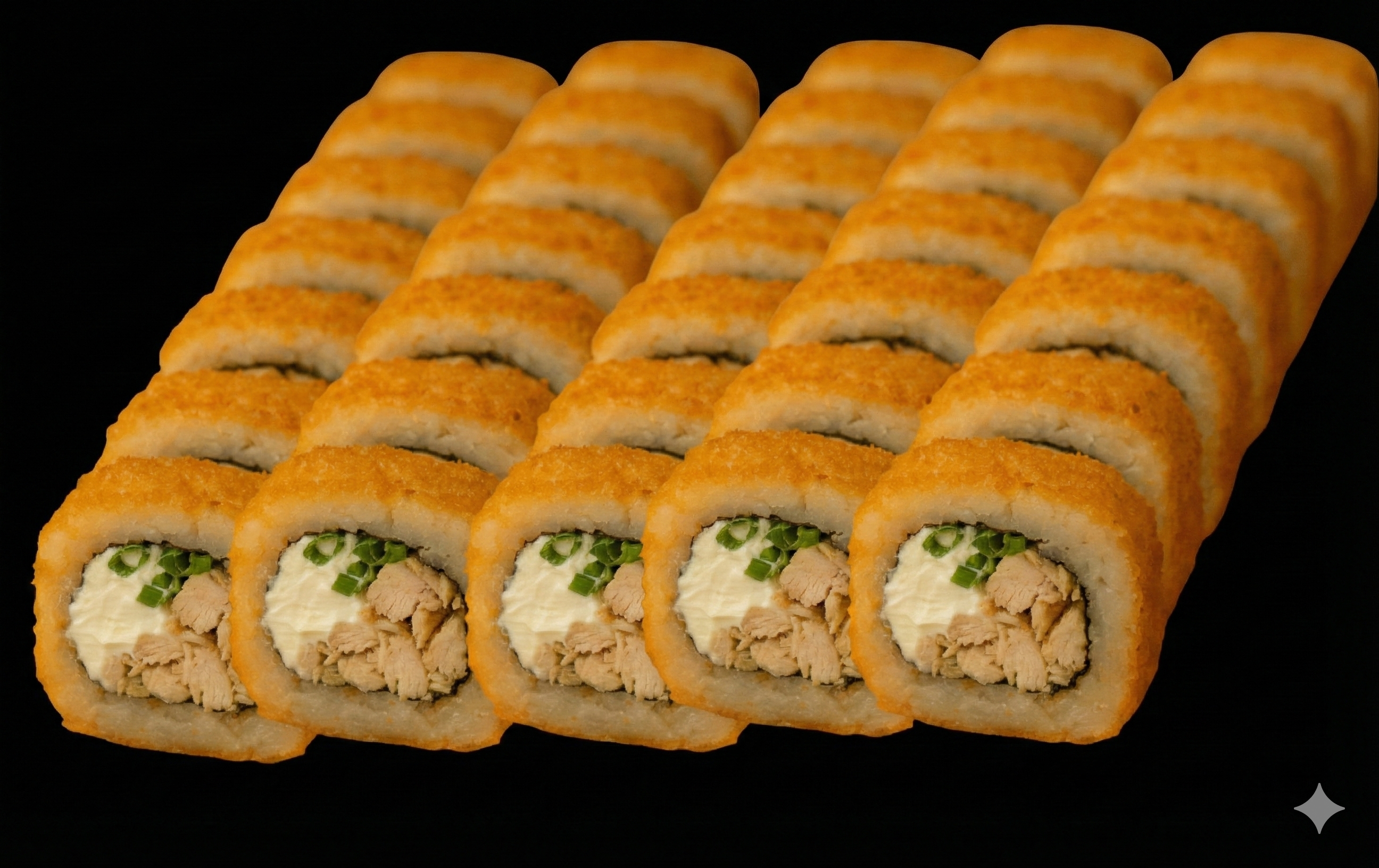 Pollo Queso y Cebollin  - Promociones 50 piezas  - Roll21 Sushi Los Ángeles Chile